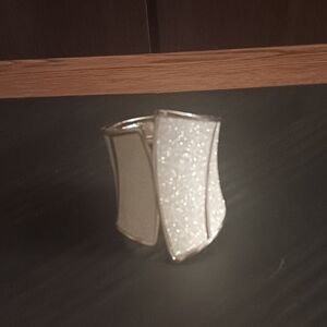 Traci Lynn Silver and White Sparkle Modern Girl Bracelet